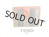 Photo: FENDI Pecan Khaki Canvas Brown Leather Bifold Wallet Compact Wallet #9502