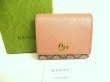 Photo1: GUCCI GG Marmont Dust Pink Leather Bifold Wallet Compact Wallet #9508