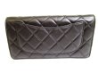 Photo2: CHANEL Lamb Leather Black Bifold Flap Long Wallet Purse #9509