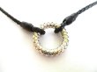 Photo2: BOTTEGA VENETA Intrecciato Black Leather Silver Pendant Necklace Choker #9511