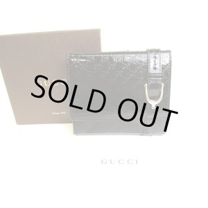 Photo: GUCCI Micro Guccissima Black Patent Leather Bifold Wallet #9513