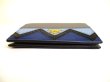 Photo5: PRADA Saffiano Dark Gray Blue Multicolor Leather Bifold Wallet Compact Wallet #9518