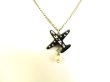 Photo2: CHANEL CC Plastic Pearl Steel Chain Plastic Plane Motif Necklace #9524