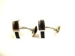 Photo2: LOUIS VUITTON Black Monogram Eclipse Calf Leather & Brass Cufflinks #9535