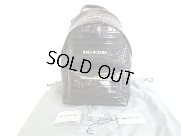 Photo1: BALENCIAGA Everyday Black Calf Leather Backpack Day Pack #9537