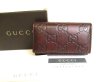 Photo1: GUCCI GG Guccissima Dark Brown Leather 6 Pics Key Cases #9540