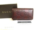 Photo: GUCCI GG Guccissima Dark Brown Leather 6 Pics Key Cases #9540