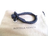 Photo: BOTTEGA BENETA Intrecciato Black Leather Bangle Bracelet XS #9543