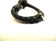 Photo5: BOTTEGA BENETA Intrecciato Black Leather Bangle Bracelet XS #9543