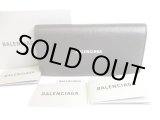 Photo: BALENCIAGA Black Leather Women's Cash Thin Money Wallet #9548