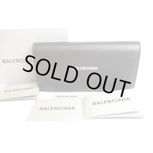 Photo: BALENCIAGA Black Leather Women's Cash Thin Money Wallet #9548