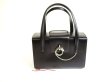 Photo1: Cartier Panthere de Cartier Black Leather Hand Bag Purse #9551