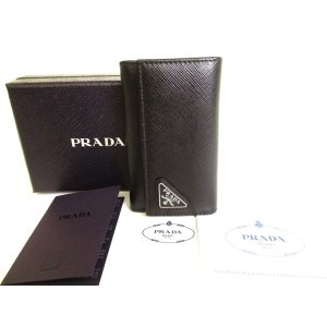 Photo: PRADA Black Saffiano Leather 6 Pics Key Cases #9554