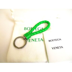 Photo: BOTTEGA BENETA Intrecciato Green Leather Silver H/W Key Ring #9557