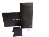Photo: PRADA Saffiano White Leather Bifold Long Flap Wallet #9563