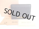 Photo: miumiu Navy Blue Madras Leather Bifold Wallet Compact Wallet #9566