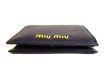 Photo5: miumiu Navy Blue Madras Leather Bifold Wallet Compact Wallet #9566