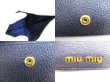 Photo9: miumiu Navy Blue Madras Leather Bifold Wallet Compact Wallet #9566