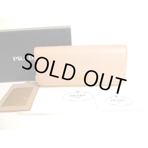 Photo: PRADA Saffiano Cipria Leather Bifold Long Flap Wallet #9567