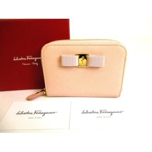 Photo: Salvatore Ferragamo Vala Light Pink Leather Round Zip Coin Purse #9569