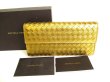 Photo1: BOTTEGA VENETA Intrecciato Gold Leather Bifold Long Flap Wallet #9570