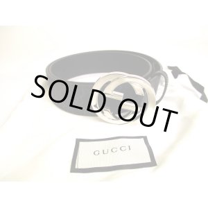 Photo: GUCCI Interlocking G Buckle GG Black Leather Belt Size M #9575