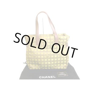 Photo: CHANEL New Travel Khaki Green Canvas Tote Bag Hand Bag Shoppers Bag #9579