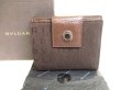 Photo1: BVLGARI Logo Mania Dark Brown Canvas Leather Bifold Wallet #9580