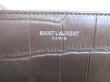 Photo10: Saint Laurent Paris Dark Embossed Brown Calf Leather Zip Around Wallet #9584