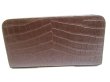 Photo2: Saint Laurent Paris Dark Embossed Brown Calf Leather Zip Around Wallet #9584