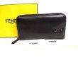 Photo1: FENDI Bugs Eyes Black Leather Round Zip Long Wallet #9590