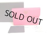 Photo: PRADA Peonia Pink Nylon Black Leather Bifold Wallet Purse #9592