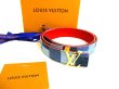 Photo1: LOUIS VUITTON Monogram Denim LV Initials Buckle Belt Size M #9597