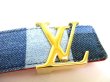 Photo7: LOUIS VUITTON Monogram Denim LV Initials Buckle Belt Size M #9597