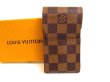 Photo1: LOUIS VUITTON Damier Brown Leather Cigarette Case Tabacco Case #9600