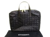 Photo: CHANEL New Travel Black Canvas Briefcase Business Bag Document Bag #9602