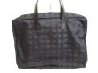 Photo2: CHANEL New Travel Black Canvas Briefcase Business Bag Document Bag #9602