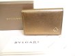 Photo1: BVLGARI Bronze Beige Leather Business Card Case Card Holder #9605