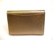 Photo2: BVLGARI Bronze Beige Leather Business Card Case Card Holder #9605