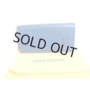 Photo: LOUIS VUITTON Epi Blue Leather Gold H/W Multicles 4 Key Cases #9608