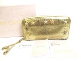 Photo: Jimmy Choo Metal Stars Gold Leather Round Zip Wallet FILIPA #9610