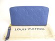 Photo1: LOUIS VUITTON Monogram Empreinte Blue Leather Zippy Wallet #9612