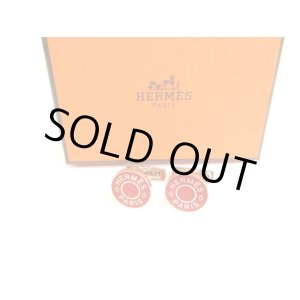 Photo: HERMES Red Enamel Palladium Finishing Serie Cufflinks Cuffs #9616