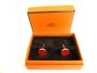 Photo12: HERMES Red Enamel Palladium Finishing Serie Cufflinks Cuffs #9616