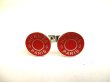 Photo2: HERMES Red Enamel Palladium Finishing Serie Cufflinks Cuffs #9616