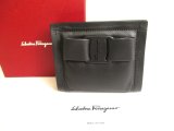 Photo: Salvatore Ferragamo Vala Black Soft Leather Bifold Wallet #9618