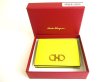 Photo12: Salvatore Ferragamo Gancini Yellow Leather Bifold Wallet #9619