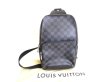 Photo1: LOUIS VUITTON Damier Graphite Leather Body Bag Crossbody Bag Avenue #9628