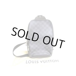 Photo: LOUIS VUITTON Damier Graphite Leather Body Bag Crossbody Bag Avenue #9628