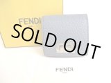 Photo: FENDI Peekaboo Gray Leather Palladium Plated Square Coin purse #9629